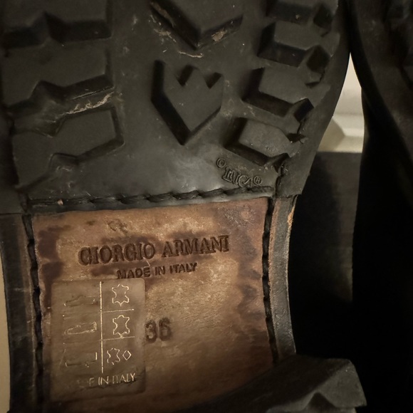 GIORGIO ARMANI Women Black Leather Chelsea Boots 6/36 - Picture 5 of 8